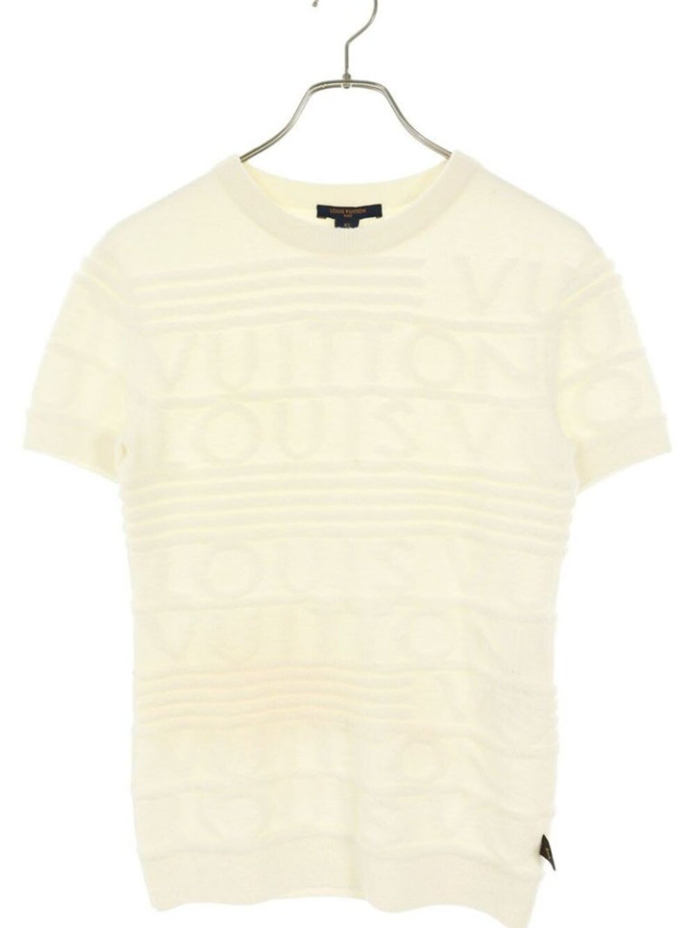 Louis Vuitton Logo Pile Short Sleeve Knit Sweater XS